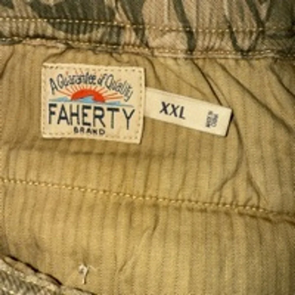 Faherty‎ Mens XXL Essential Drawstring Olive Green Tropical Shorts Mens